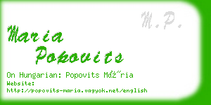 maria popovits business card